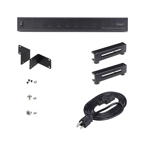 StarTech.com 10-Port USB-C Charging Hub, 60W Per Port, 350W Total Power, Multiport Charger Block / Station, TAA Compliant