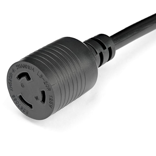 StarTech.com 1ft (30cm) Heavy Duty Extension Cord, NEMA L5-20R to NEMA 5-20P Black Extension Cord, 20A 125V, 12AWG, Heavy Gauge Power Extension Cable, NEMA L5-20R to NEMA 5-20P AC Power Cord - UL Listed