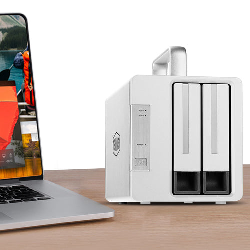 TerraMaster D2 Thunderbolt 3 disk array 0 TB Desktop Grey