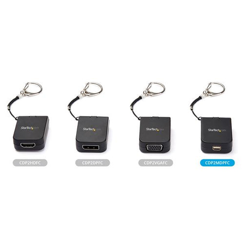 StarTech.com Compact USB C to Mini DisplayPort Adapter - 8K 60Hz/4K USB-C to mDP 1.4 Video Converter w/Keychain Ring - USB Type-C DP Alt Mode (HBR3 HDR DSC) to mDP Monitor - TB3 Compatible