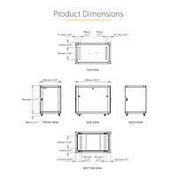StarTech.com 4-Post 15U Server Rack Cabinet, Lockable 19" Data Rack Cabinet for Computer / AV / IT Equipment, Office / Home Network Rack with Casters & Adjustable Mounting Rails