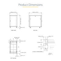 StarTech.com 4-Post 18U Server Rack Cabinet, Lockable 19" Data Rack Cabinet for Computer / AV / IT Equipment, Office / Home Network Rack with Casters & Adjustable Mounting Rails