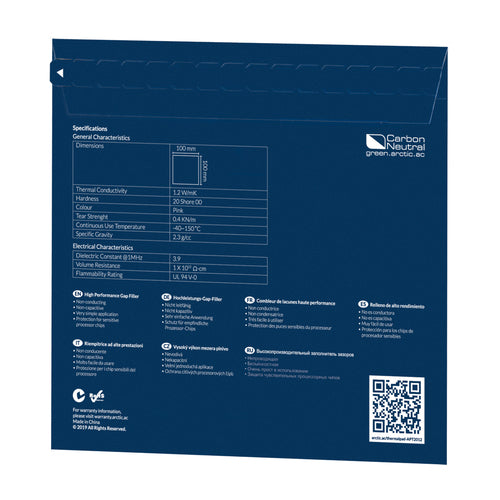 ARCTIC TP-1 (APT2012) Basic Thermal Pad 100x100 mm, 0.5 mm