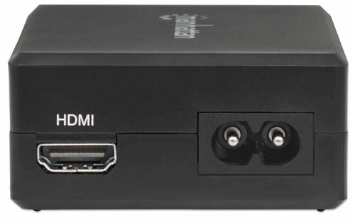 Manhattan Smart Video Multiport Dock, Ports (x5): HDMI Port, USB-A (x2), USB-C (x2), With Power Delivery to USB-C Port, Internal Power Supply, Ultra-Compact, Detachable Power Cable, Black, Three Year Warranty, Retail Box