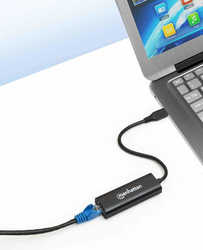 Manhattan USB-C to 2.5GBASE-T Gigabit (10/100/1000 Mbps & 2.5 Gbps) RJ45 Network Adapter, Multi-Gigabit Ethernet, Black, Three Year Warranty, Equivalent to US2GC30