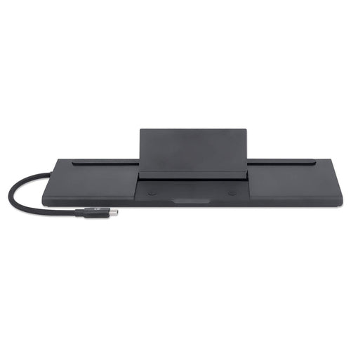 Manhattan USB-C Dock/Hub with Card Reader and MST, Ports (x9): Audio 3.5mm, DisplayPort, Ethernet, HDMI, USB-A (x3), USB-C and VGA, With Power Delivery (100W) to USB-C Port (Note add USB-C wall charger and USB-C cable needed),All Ports can be used at the