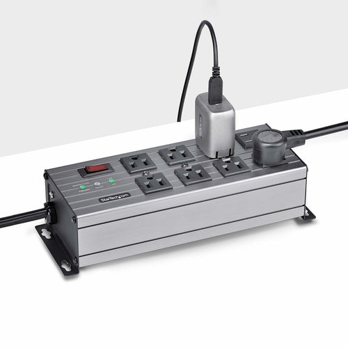 StarTech.com 8-Outlet Industrial Power Strip 125V/15A, EMI/RFI Isolation, Surge Protection, Mountable PDU, 12ft/3.6m Power Cord, NEMA 5-15P/R, UL Listed