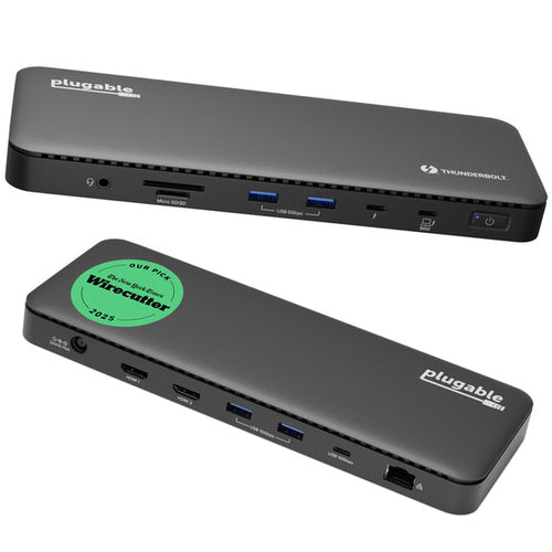 Plugable Technologies TBT4-UD5 laptop dock/port replicator Wired USB 3.2 Gen 2 (3.1 Gen 2) Type-C Black