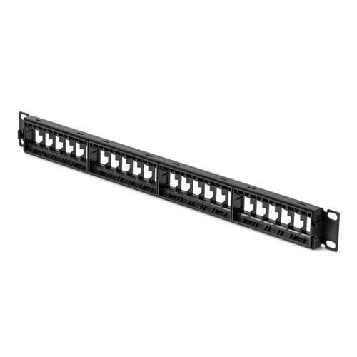 StarTech.com 24 Port 1U Blank Keystone Patch Panel with Cable Management Bar, Rackmount Cat6 Patch Panel for RJ45 UTP Ethernet Network Jacks