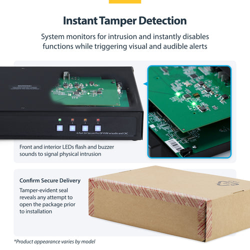 StarTech.com Secure 4-Port Quad-Monitor KVM Switch, HDMI / DisplayPort / DVI, NIAP 4.0 Desktop KVM, Metal Housing, CAC Port, Made in the USA