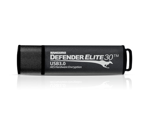 iStorage Kanguru Defender Elite30™ USB 3.0 128GB| Secure Flash Drive | FIPS 197 Certified, 256-bit AES hardware encryption (XTS Mode) | TAA Compliant|
