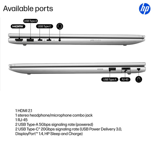 HP ProBook 4 G1i AI PC Wolf Pro Security Edition Intel Core Ultra 7 255U Laptop 40.6 cm (16") WUXGA 16 GB DDR5-SDRAM 512 GB SSD Wi-Fi 6E (802.11ax) Windows 11 Pro Silver