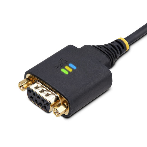 StarTech.com 10ft (3m) USB to Null Modem Serial Adapter Cable, Interchangeable DB9 Screws/Nuts, COM Retention, USB-A to RS232, FTDI, Level-4 ESD Protection, Windows/macOS/ChromeOS/Linux - Rugged TPE Construction