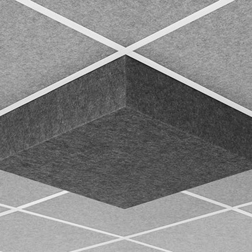 Middle Atlantic Products Nivo Acoustic Ceiling Tile with 6 inch Drop Profile in Charcoal Gray, 6 inch Drop, 15/16" Layin
