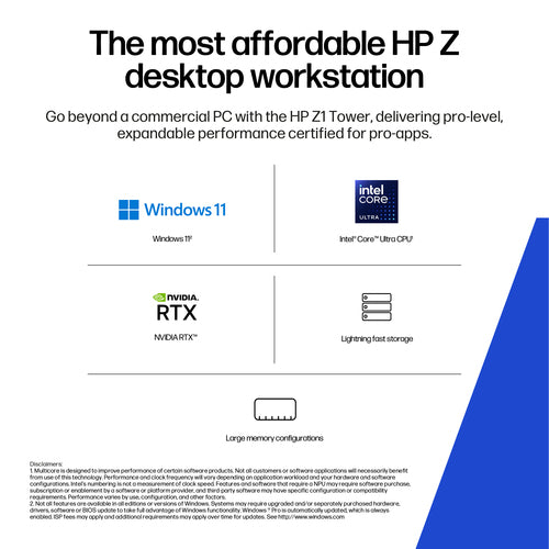 HP Z1 Tower G1i Desktop PC Wolf Pro Security Edition Intel Core Ultra 7 265 16 GB DDR5-SDRAM 512 GB SSD Windows 11 Pro Black