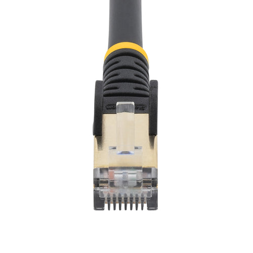 StarTech.com 12ft CAT6a Ethernet Cable - 10 Gigabit Shielded Snagless RJ45 100W PoE Patch Cord - 10GbE STP Network Cable w/Strain Relief - Black Individually Tested/Wiring is UL Certified/TIA