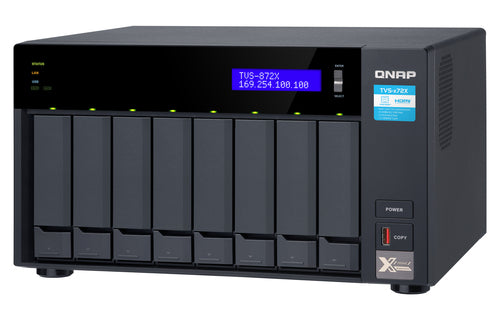 QNAP TVS-872X NAS Tower Intel® Core™ i3 i3-8100T 8 GB DDR4 0 TB QNAP Turbo System Anthracite
