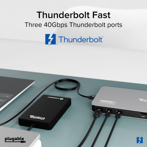 Plugable Technologies TBT-6950PD laptop dock/port replicator Wired Thunderbolt 4 Grey