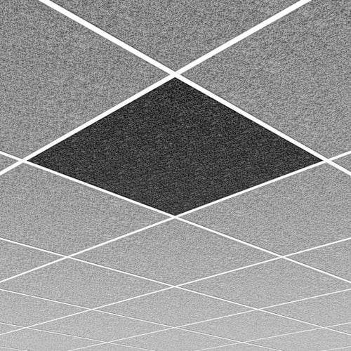 Middle Atlantic Products Ori Acoustic Ceiling Tile in Silver Gray, Plain Profile, 9/16" Layin