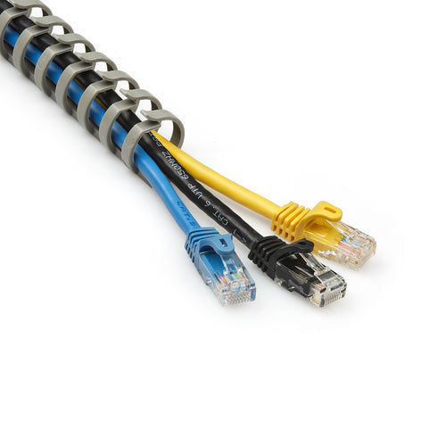 StarTech.com Flexible Cable Management Raceway Spine Vertebrae, 3/4"(20mm)W x 1/2"(14mm)H - 20"(0.5m) length, Nylon 66 Network Cable/Power Cord Hider Kit, Wall Wire Duct System, UL Listed