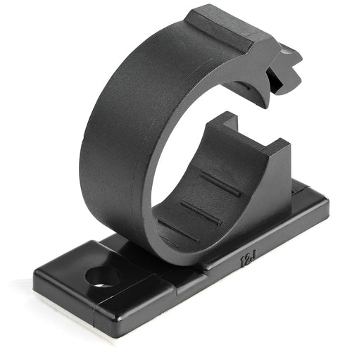 StarTech.com 100 Adhesive Cable Management Clips Black - Network/Ethernet/Office Desk/Computer Cord Organizer - Sticky Cable/Wire Holders - Nylon Self Adhesive Clamp UL/94V-2 Fire Rated