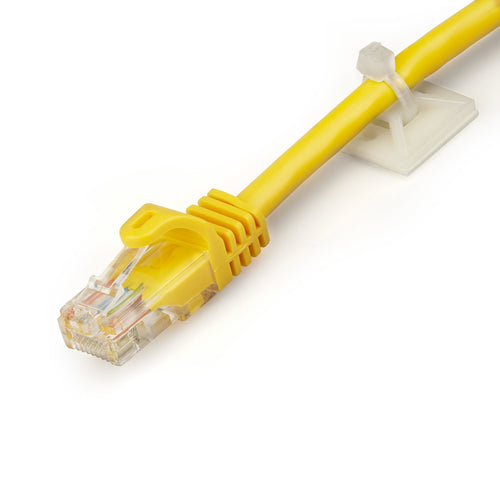 StarTech.com 100 Pack Cable Tie Mounts with Adhesive Tape for 0.18 in. (4.6 mm) Wide Ties - Nylon/Plastic Zip Tie Mounts - Electrical/Network Cable Wrap Mounts / 94V-2 Fire & UL Rated TAA