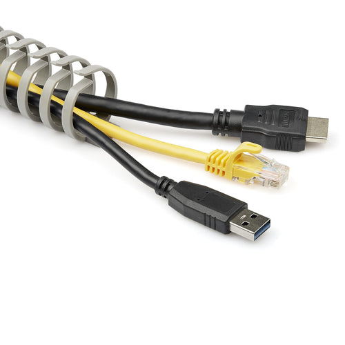 StarTech.com Flexible Cable Management Raceway Spine Vertebrae, 1-1/8"(29mm)W x 1"(25mm)H - 20"(0.5m) length, Nylon 66 Network Cable/Power Cord Hider Kit, Wall Wire Duct System, UL Listed