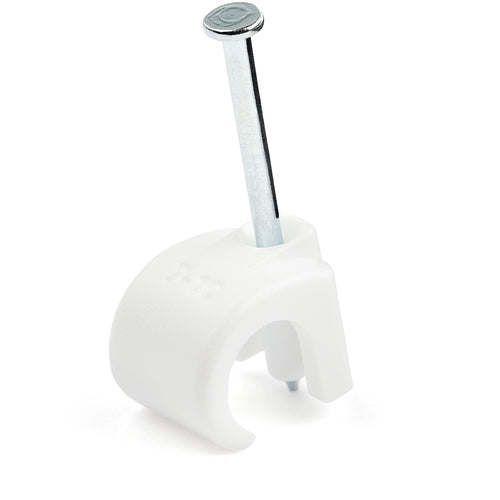 StarTech.com 100 Pack Large Cable Clips with Nail - Reusable - Nail-in Clamps - Wire Holding Clips - Ethernet Cord/AV/Coax Cable Fasteners - Brick/Drywall Mounting Cable Tacks - White - TAA