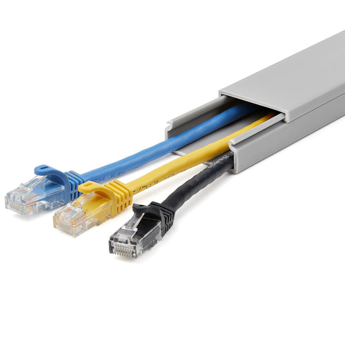 StarTech.com Solid Cable Management Raceway with Cover, 38mm(1-1/2")W x 16mm(5/8")H - 2m(6.5ft) length, Single Channel PVC Network/Power Cord Hider/Wall Wire Duct, Max 30 Cables, UL Listed~Solid Cable Management Raceway with Cover, 1-1/2"(38mm)W x