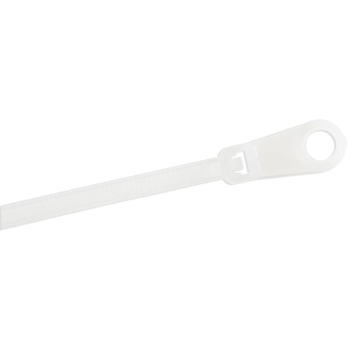 StarTech.com 8"(20cm) Cable Ties with Mounting Hole - 1/8"(4mm) wide, 2"(52mm) Bundle Diameter, 50lb(22kg) Tensile Strength, Nylon 66 Self Locking Ties w/Screw Hole, UL Listed, 100 Pack