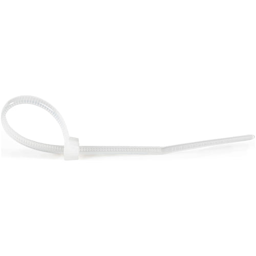 StarTech.com 4"(10cm) Cable Ties - 1/16"(2mm) wide, 7/8"(22mm) Bundle Diameter, 18lb(8kg) Tensile Strength, Nylon Self Locking Zip Ties with Curved Tip - 94V-2/UL Listed, 1000 Pack - White
