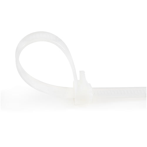 StarTech.com 8"(20cm) Reusable Cable Ties - 1/4"(7mm) wide, 1-7/8"(50mm) Bundle Dia. 50lb(22kg) Tensile Strength, Releasable Nylon Ties, Indoor/Outdoor, 94V-2/UL Listed, 100 Pack - White