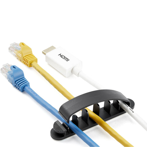 StarTech.com 100 Pack Cable Management Clips - Self Adhesive 6 Slot Cable Comb - Resusable Desktop USB/Computer/Ethernet/AV Cord Organizer - Sticky Cable Holders - Nylon Cable Clamp UL Rated