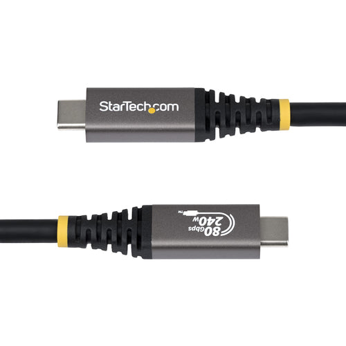 StarTech.com 3ft (91cm) USB4 Cable, 80Gbps, USB-IF Certified USB-C Cable, 240W PD, 8K 120Hz/4K 240Hz DP2.1 DP80, TPE Jacket, Thunderbolt 4 Compatible - Black USB-C Cord