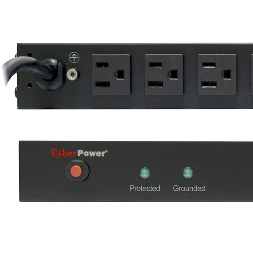 CyberPower RKBS15S4F8R surge protector Black 12 AC outlet(s) 120 V 4.57 m
