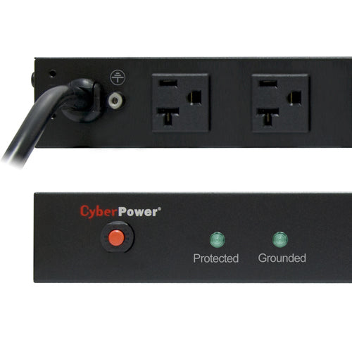 CyberPower RKBS20ST2F10R surge protector Black 12 AC outlet(s) 120 V 4.57 m