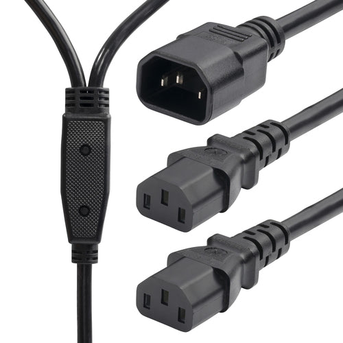 StarTech.com 6ft (1.8m) Power Cord Splitter, C14 to 2x C13 AC Power Cable, 10A 250V, 18AWG, AC Power Cord Splitter, PC Power Supply Cable, TAA Compliant, UL Listed