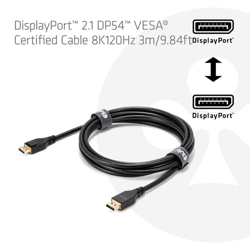 CLUB3D DisplayPort™ 2.1 DP54™ VESA® Certified Cable 8K120Hz 3m/ 9.84ft