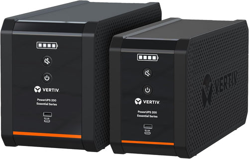Vertiv PowerUPS 200 Essential PSA6E-1000LVT-IEC, 1000VA/550W, AVR, User-Replaceable Batteries, Battery Backup, 6 NEMA Outlets, Two-Year Warranty