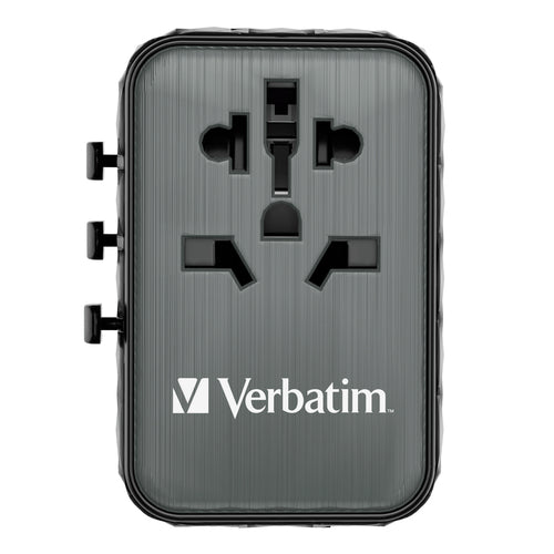 Verbatim UTA-05 65W GaN III Universal Travel Adapter with 2 x USB-C PD & QC 4+ & 2 x USB-A ports