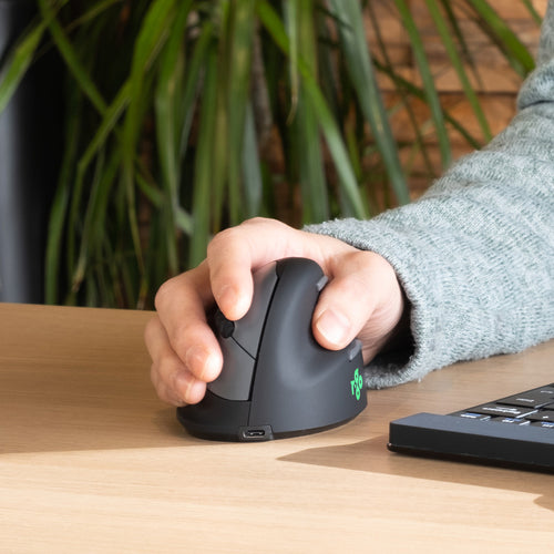 R-Go Tools Ergonomic mouse R-Go HE Break with break software, large (hand size ≥ 185 mm), right-handed, Bluetooth, black