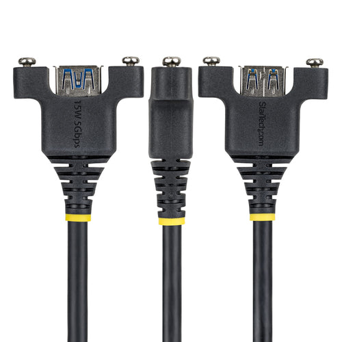 StarTech.com 2m Panel Mount USB Cable A to A, M/F, USB-A Male to Female Extension Cable, USB 5Gbps Panel Mount Adapter Cable