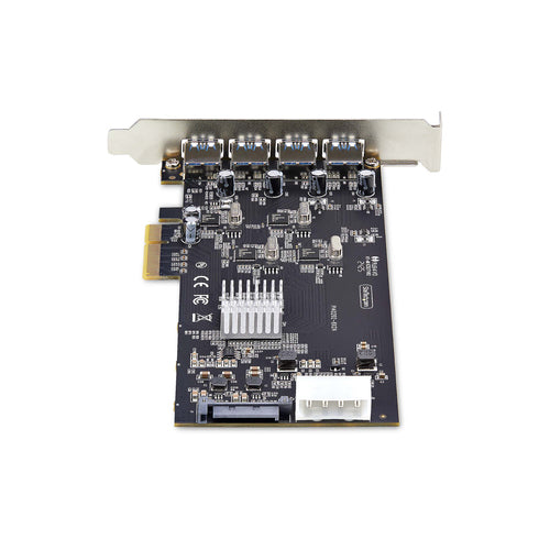 StarTech.com 4-Port USB PCIe Card, USB 3.2 5Gbps, PCI Express Expansion Card with 4x Independent USB Controllers, 4x USB-A Ports, Windows/macOS/Linux