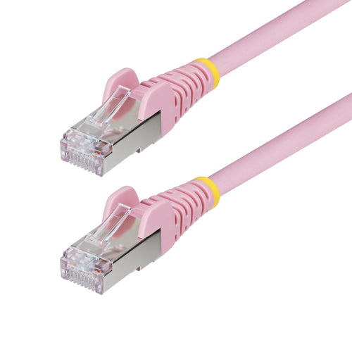 StarTech.com 50ft Pink CAT6a Ethernet Cable, Snagless RJ45, 10GbE, 100W PoE++, S/FTP, LSZH, 27AWG Pure Bare Copper Wire, 500MHz, Shielded Network Patch Cord w/Strain Reliefs, Individually Tested/ETL Verified