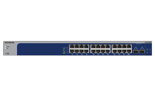 NETGEAR XS724EM Managed L2 10G Ethernet (100/1000/10000) 1U Grey, Blue