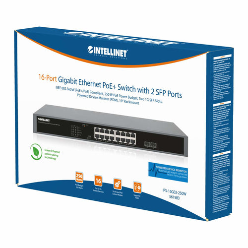 Intellinet 561983 network switch Unmanaged Gigabit Ethernet (10/100/1000) Power over Ethernet (PoE) 1U Black