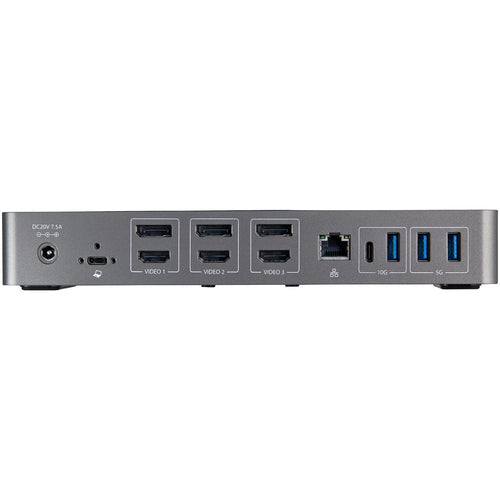 StarTech.com USB-C & USB-A Dock - Hybrid Universal Triple Monitor Laptop Docking Station w/ DisplayPort & HDMI 4K 60Hz - 85W Power Delivery, 6x USB Hub, GbE, Audio - USB 3.1 Gen 2 10Gbps