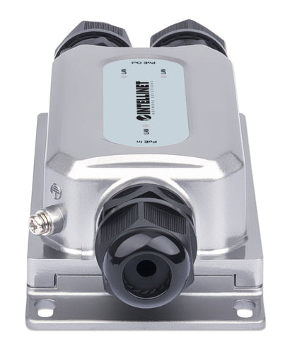 Intellinet 2-Port Outdoor Vandalproof Gigabit PoE++ Extender, Two 30 W Ports, Extends PoE up to 100 m (328 ft.), 60 W Power Budget, IEEE 802.3bt (4PPoE) Compliant, IP67 Waterproof, IK10-rated, Metal Housing