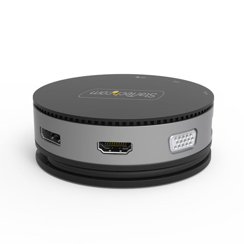 StarTech.com USB C Multiport Adapter - USB 3.1 Gen 2 10Gbps Type-C Mini Dock with 4K 60Hz HDMI/DisplayPort or 1080p VGA - 75W PD Passthrough, 3-Port USB Hub, GbE - Mobile Docking Station
