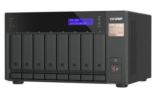 QNAP QVP-85B NAS/storage server Tower Intel® Core™ i5 32 GB DDR4 HDD QVR Pro Black